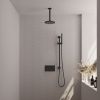 Brauer Carving 5-S-200 thermostatische inbouw regendouche met drukknoppen SET 65 mat zwart