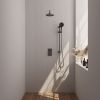 Brauer Carving 5-GM-141 thermostatische inbouw regendouche 3-weg omstelling SET 45 gunmetal geborsteld PVD