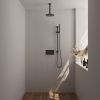 Brauer Carving 5-S-200 thermostatische inbouw regendouche met drukknoppen SET 65 mat zwart