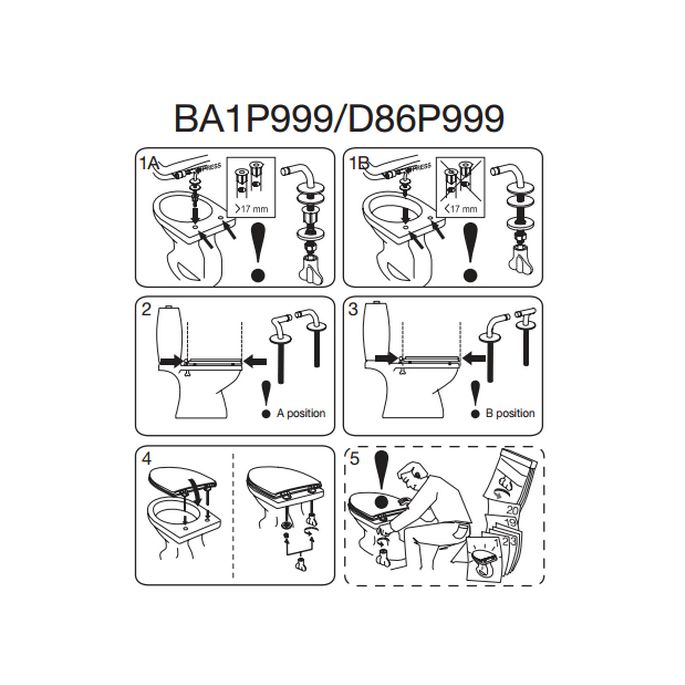 Pressalit BA1P999 Objecta en Objecta D set vaste scharnieren chroom