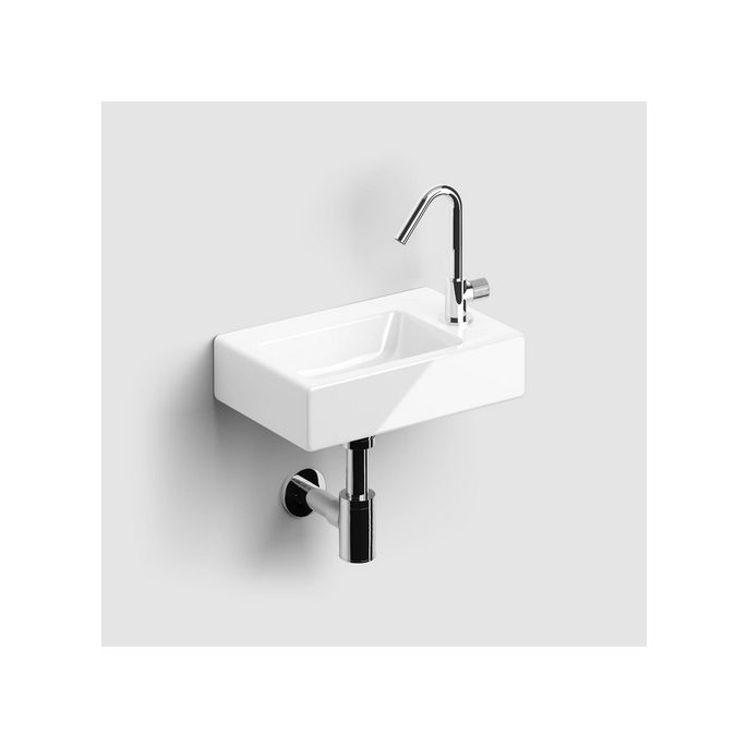 Clou InBe IB0303098 InBe hand basin set 2, with hand basin, cold water tap, drain and trap, white ceramics and chrome