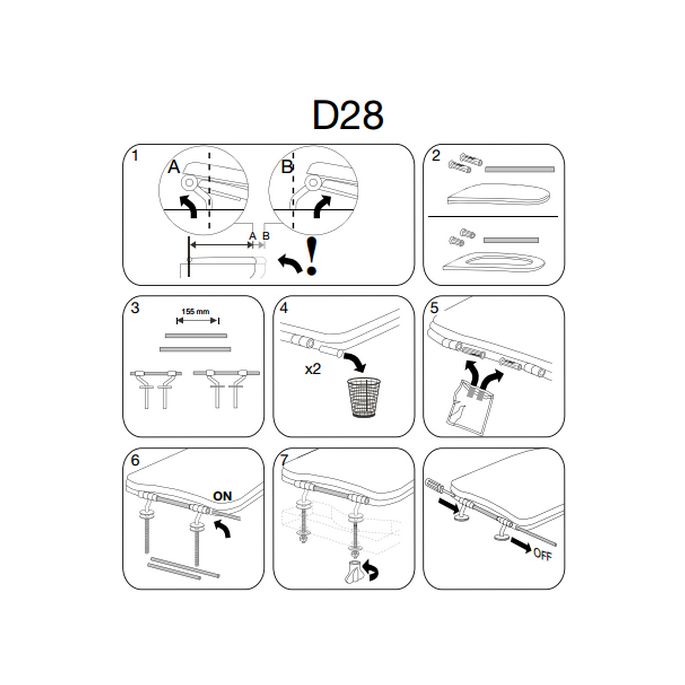 Pressalit D28999 Projecta D set vaste scharnieren doorlopende pen chroom