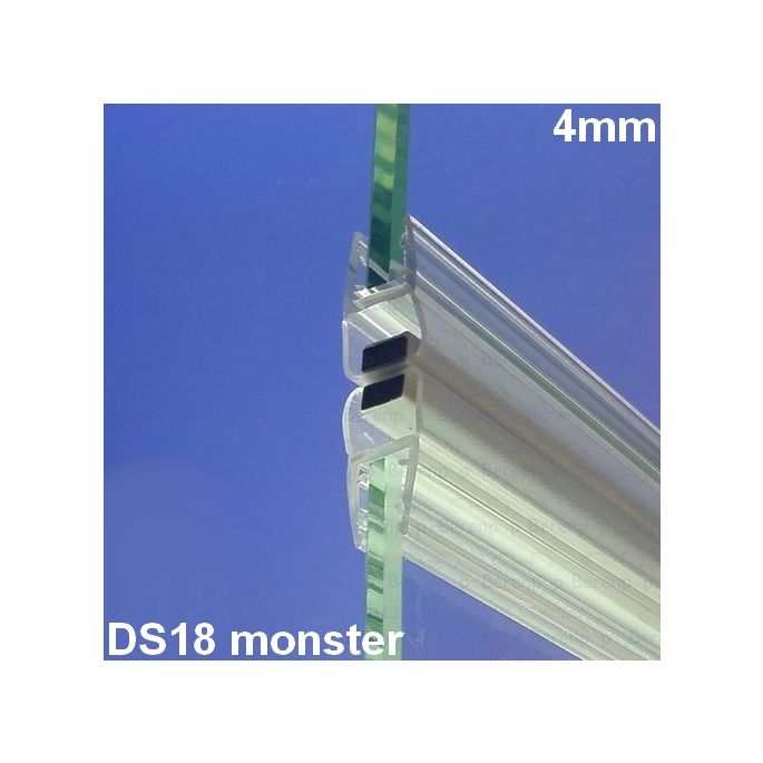 Exa-Lent Universal monsterstukje doucherubber type DS18 - 2cm lengte en geschikt voor glasdikte 4mm - magneet recht