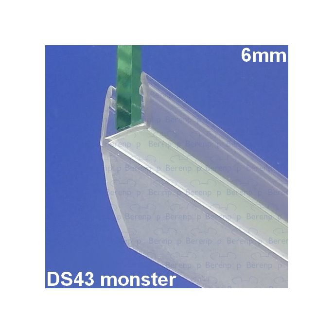 Exa-Lent Universal monsterstukje doucherubber type DS43 - 2cm lengte en geschikt voor glasdikte 6mm - 1 flapje