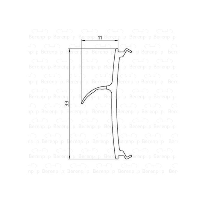 Duscholux  250544.01.001.2100 scharnierafdichting, 210cm, wit