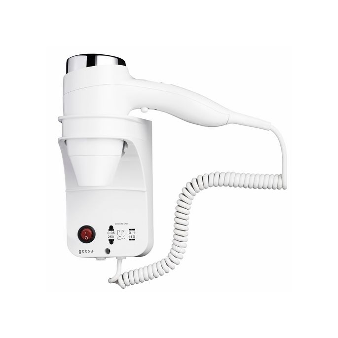 Geesa Hair Dryer 6474 haardroger 1400W met scheerstopcontact wit