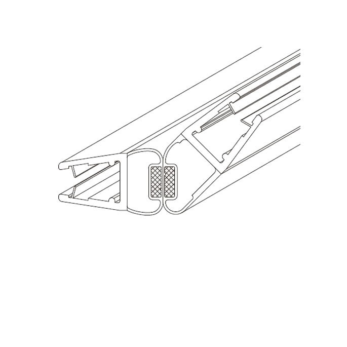HSK Atelier E78055-E78056 magneetstrippen set 135 graden, 200cm, 8mm, chroom *niet meer leverbaar*
