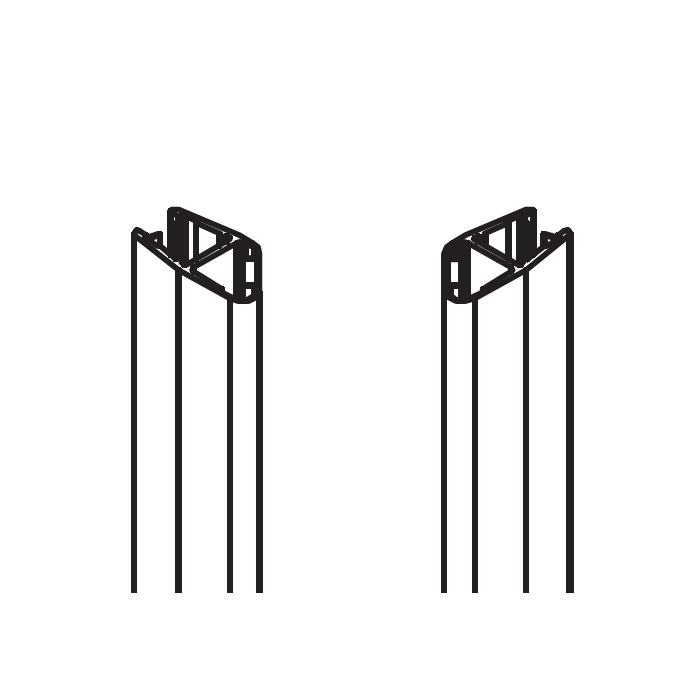 HSK Atelier E78055 magneetstrip 45 graden, set van 2 stuks, 200cm, 8mm, chroom *niet meer leverbaar*