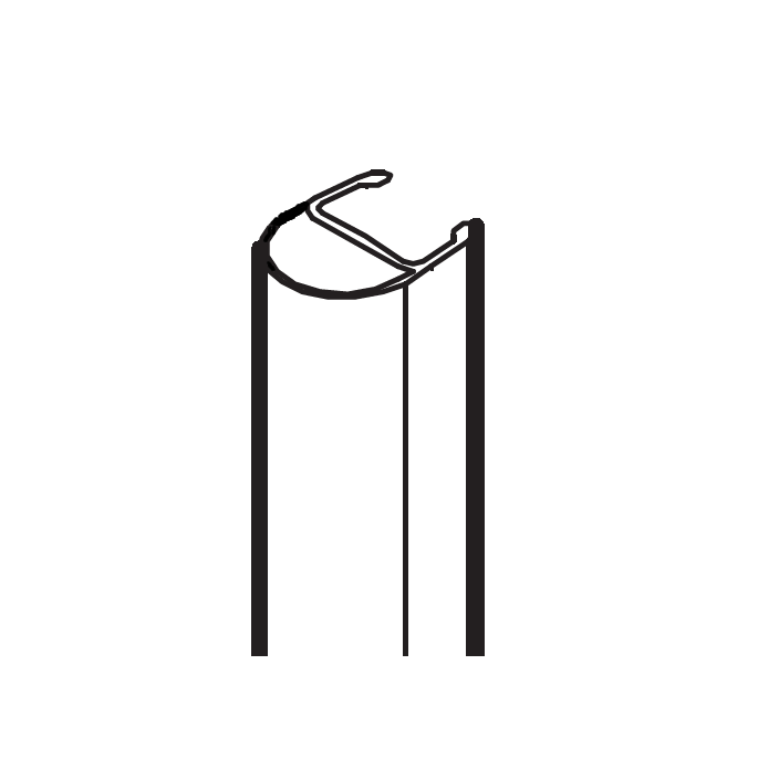 HSK Atelier E78073 o-dichting verticaal, 200cm, 8mm *niet meer leverbaar*