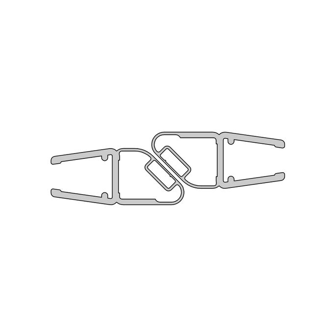 HSK E100055-180-6Alu magneetstrip 45 graden, set van 2 stuks, 200cm, 6mm, chroom