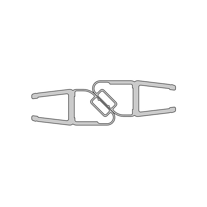 HSK E100055-180-8Alu magneetstrip 45 graden, set van 2 stuks, 200cm, 8mm, chroom