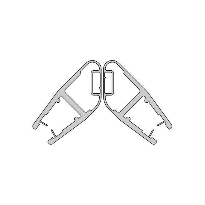 HSK E100055-90-6Alu magneetstrip 45 graden, set van 2 stuks, 200cm, 6mm, chroom