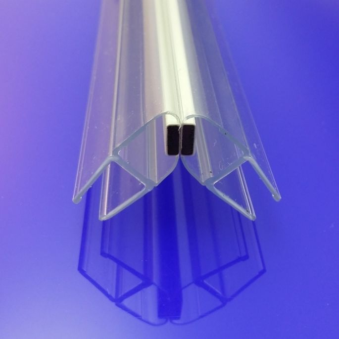 HSK E100055-90-8 magneetstrip 45 graden, set van 2 stuks, 200cm, 8mm, transparant