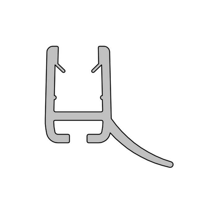 HSK E100059-6-3 curved sealing profile for 3-part quarter round shower door (without slide-in rubber)