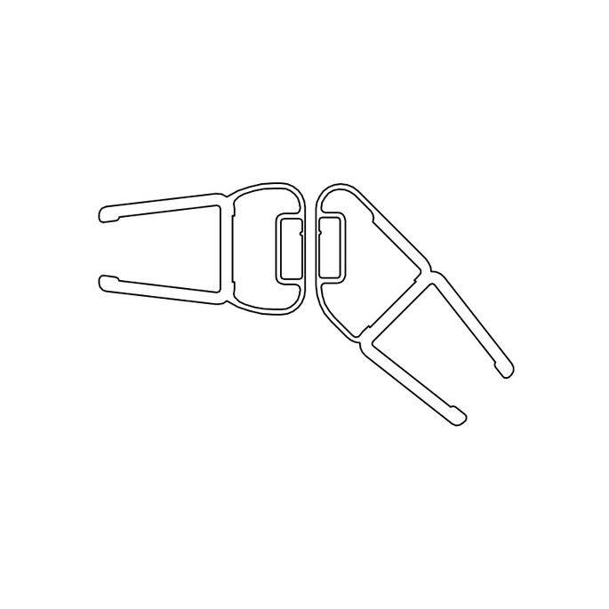 HSK E100064-8Alu magneetstrip 135 graden, set van 2 stuks, 200cm, 8mm, chroom
