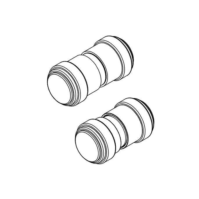 HSK E100140-55-41 knopgreep 2 stuks (lang-lang + kort-lang) chroom