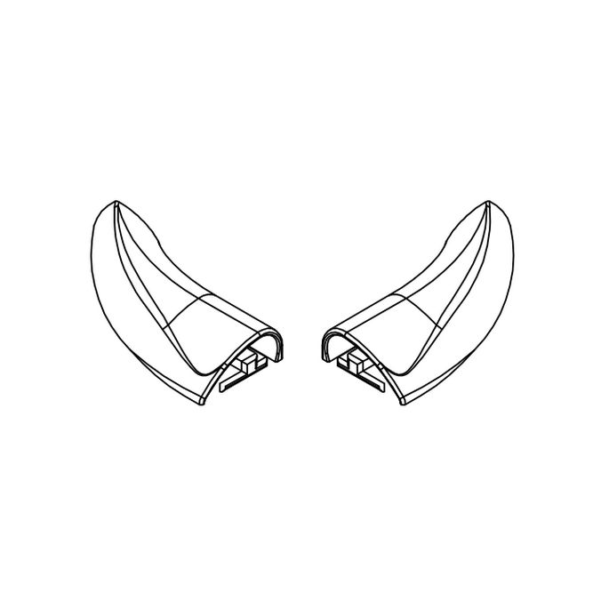 HSK E100211-11-41 afdekkapjes voor waterdorpel, chroom