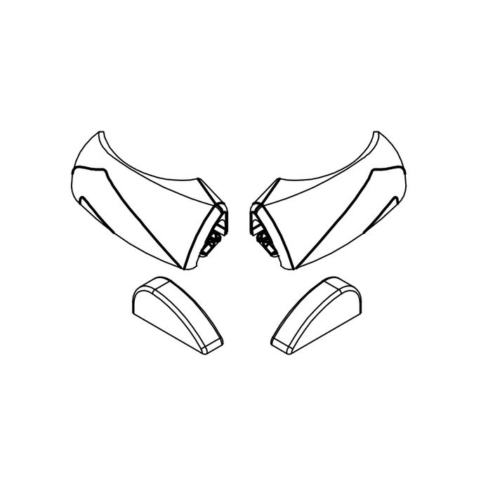 HSK E100211-22-90 afdekkapjes voor waterdorpel, RVS look