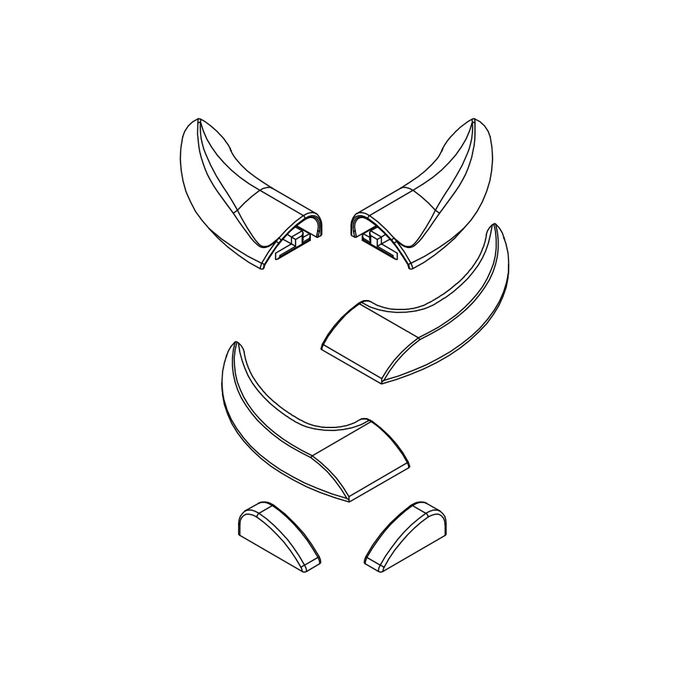 HSK E100211-7-41 afdekkapjes voor waterdorpel, chroom