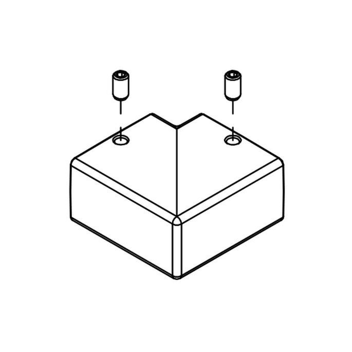 HSK E100220-41 hoekverbinding voor stabilisatiesteun (hol profiel) chroom