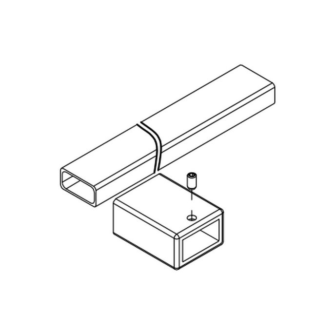 HSK E88338-1-90 stabilisatiesteun (hol profiel) 100cm RVS look