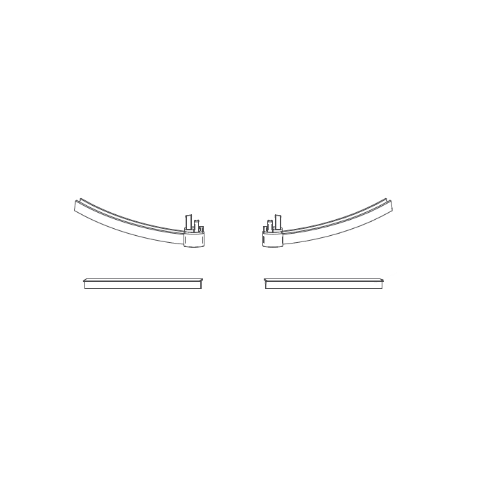 HSK Exklusiv E85059 glasdorpellijsten met eindkapjes chroom tbv 4-delige kwartronde deuren L + R, 6mm *niet meer leverbaar*