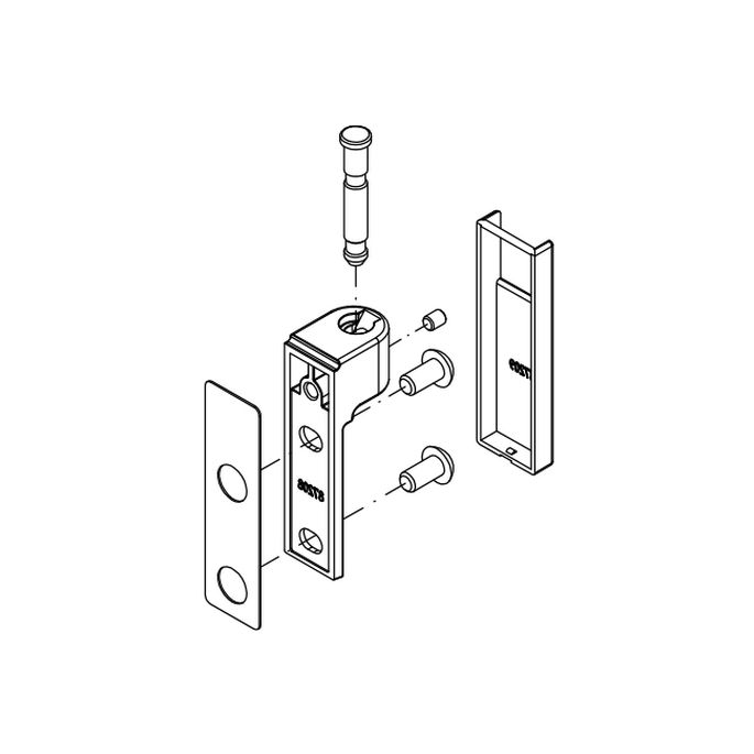 HSK Kienle E100310-O-90 scharnierdeel wandhouder boven, RVS look