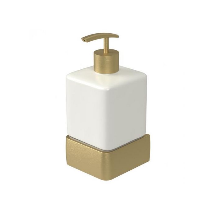 Haceka Aline 1208676 zeepdispenser wit keramiek/ geborsteld goud