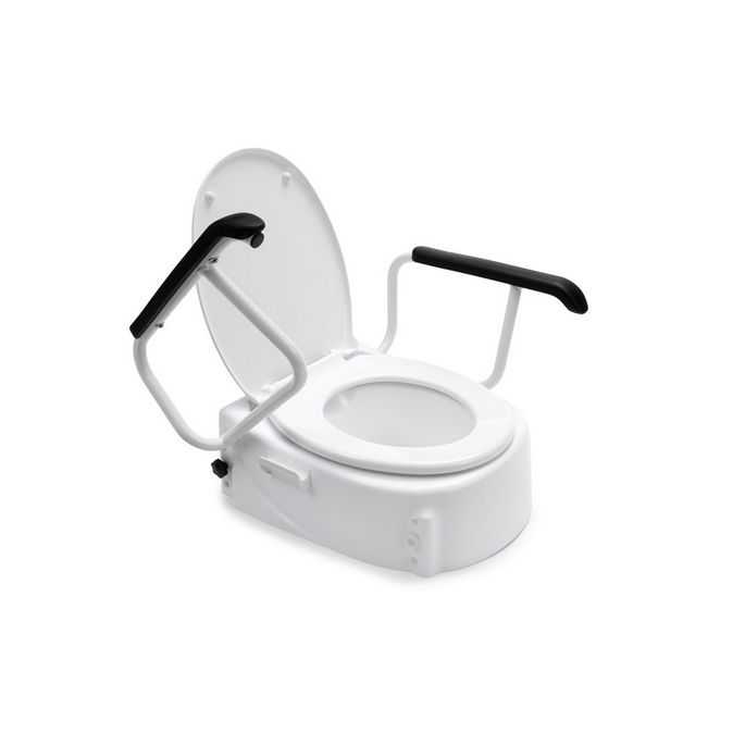 Handicare (Linido) 10659 WC-Sitz mit klappbaren Armlehnen und Deckel weiß