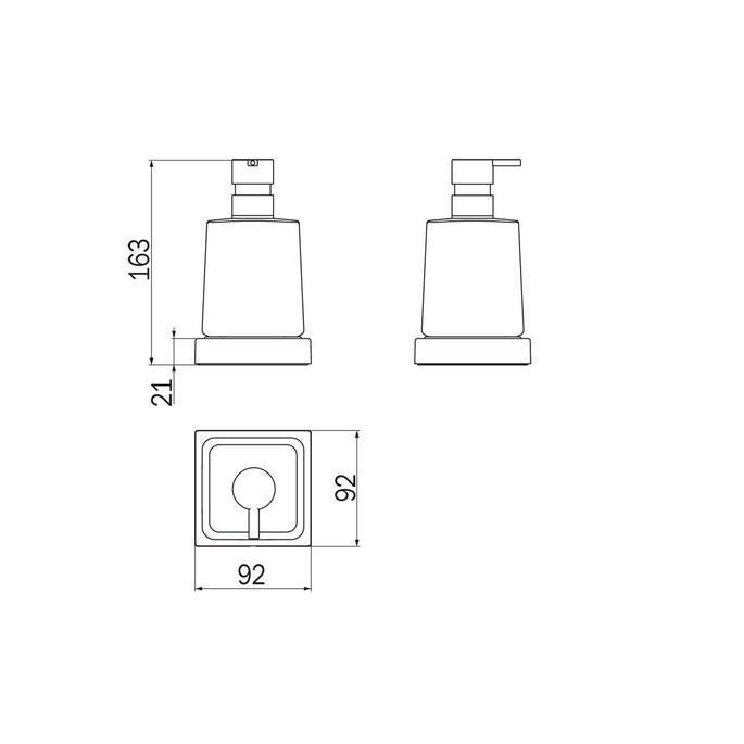 Inda Divo 1500 A2012ZNE21 zeepdispenser gesatineerd glas mat zwart