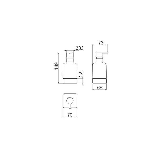 Inda Lea 1800 A1812ZCR21 zeepdispenser gesatineerd glas chroom