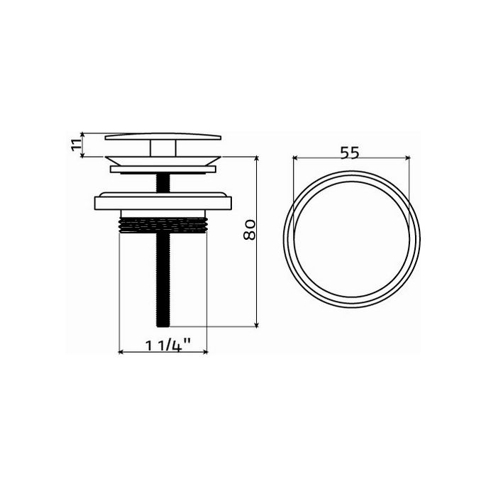 Clou Mini Wash Me CL065102221 plug met afdekkap mat zwart