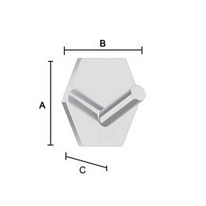 Smedbo Beslagsboden BB1160 design handdoekhaak hexagon mat zwart edelstaal