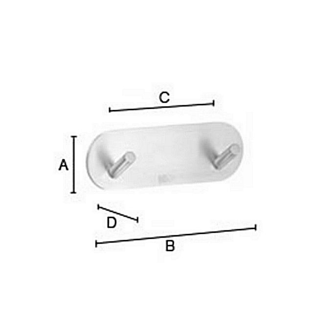 Smedbo Beslagsboden B1081 design haken dubbel mini geborsteld edelstaal