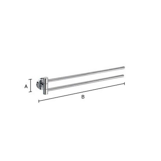 Smedbo Home HK326 draaibare handdoekhouder 44,3cm chroom