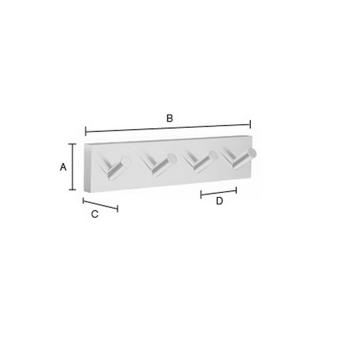 Smedbo House RK359 hakenrek met 4 haken chroom