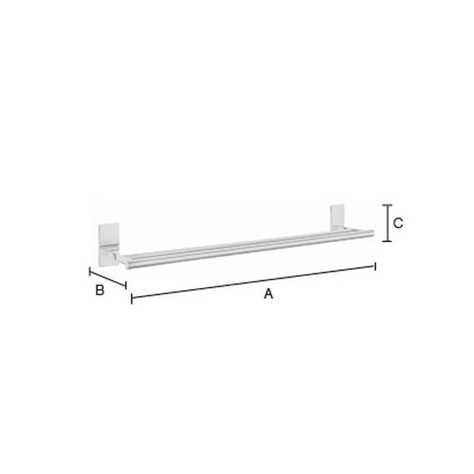 Smedbo Pool ZK3364 dubbele handdoekhouder 63cm chroom