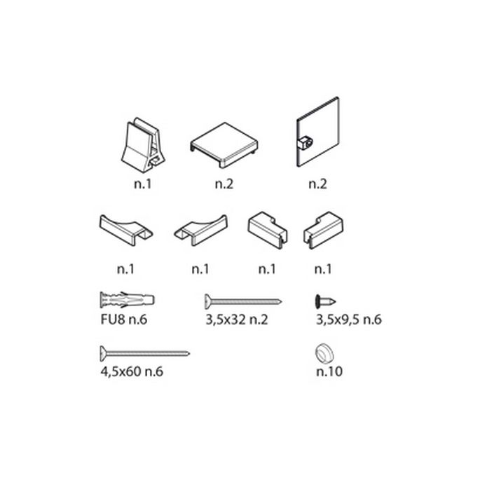 Novellini R01BN1BS1-K montageset chroom
