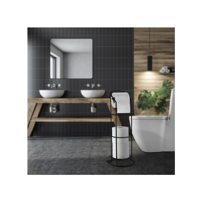 Smedbo Beslagsboden BB1220 toiletrolhouder met reserverolhouder mat zwart