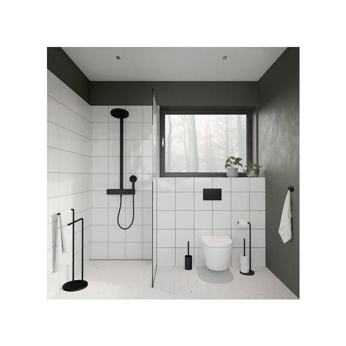 Smedbo Beslagsboden BB1230 toiletrolhouder met reserverolhouder mat zwart