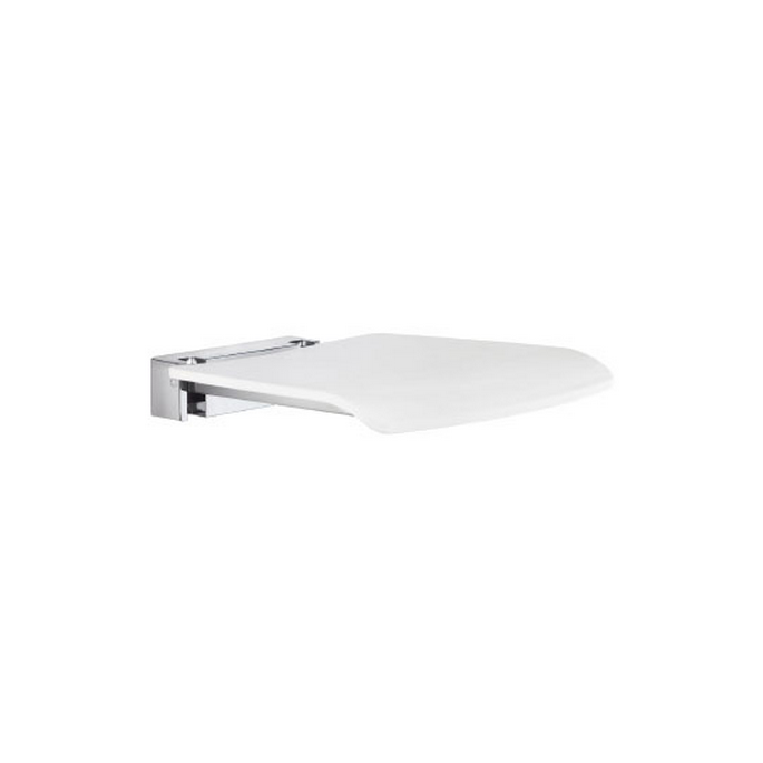 Smedbo Living Basic FK404 douchezitting opklapbaar wit met chroom