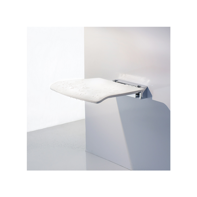 Smedbo Living Basic FK404 douchezitting opklapbaar wit met chroom
