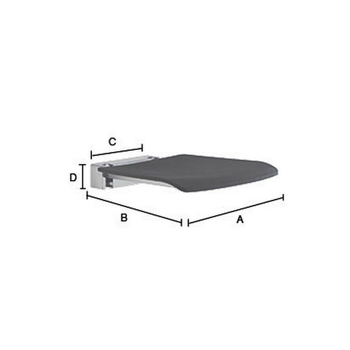 Smedbo Living Basic FK414 douchezitting opklapbaar donkergrijs met chroom