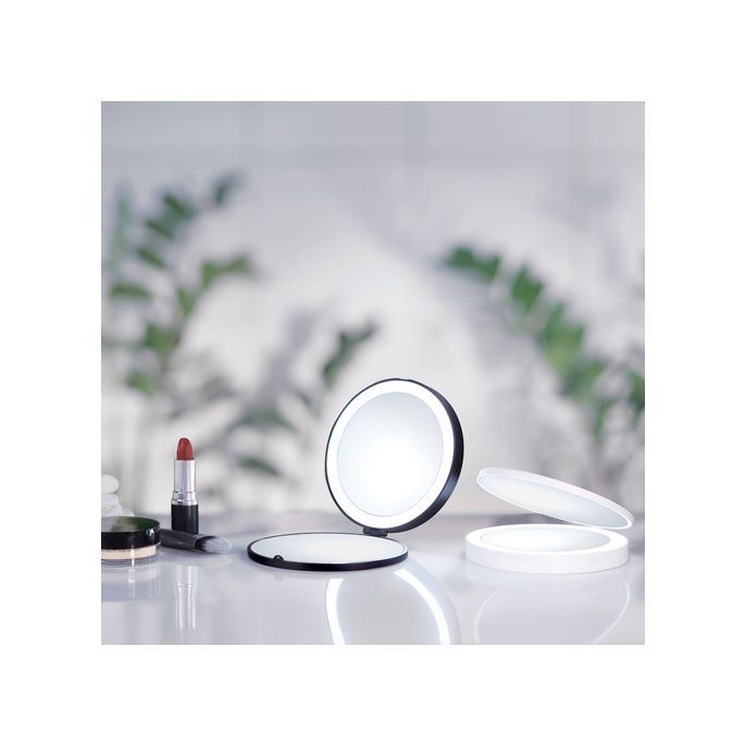 Smedbo Outline Lite FX627 travel mirror with led light 1x and 7x white
