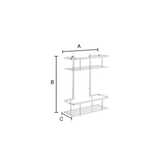 Smedbo Sideline DK3012 dubbele draadkorf chroom