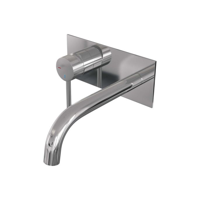 Brauer Carving 5-CE-083-B6 inbouw wastafelmengkraan met gebogen uitloop en afdekplaat model A2 chroom