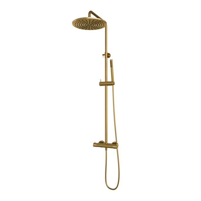 Brauer Carving 5-GG-087-3 opbouw thermostatische regendouche SET 03 goud geborsteld PVD