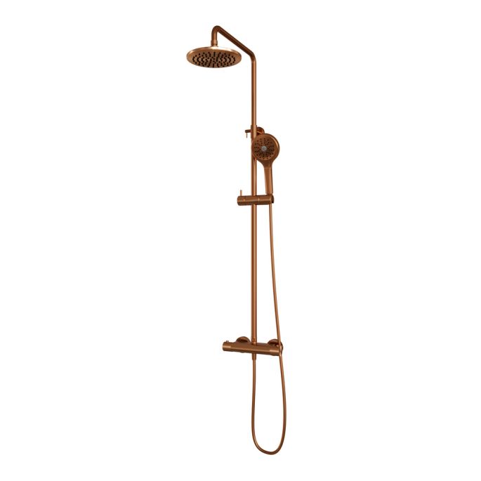 Brauer Carving 5-GK-087-2 opbouw thermostatische regendouche SET 02 koper geborsteld PVD
