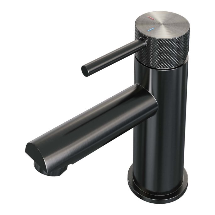 Brauer Carving 5-GM-001-HD6 lage opbouw wastafelmengkraan model A gunmetal geborsteld PVD