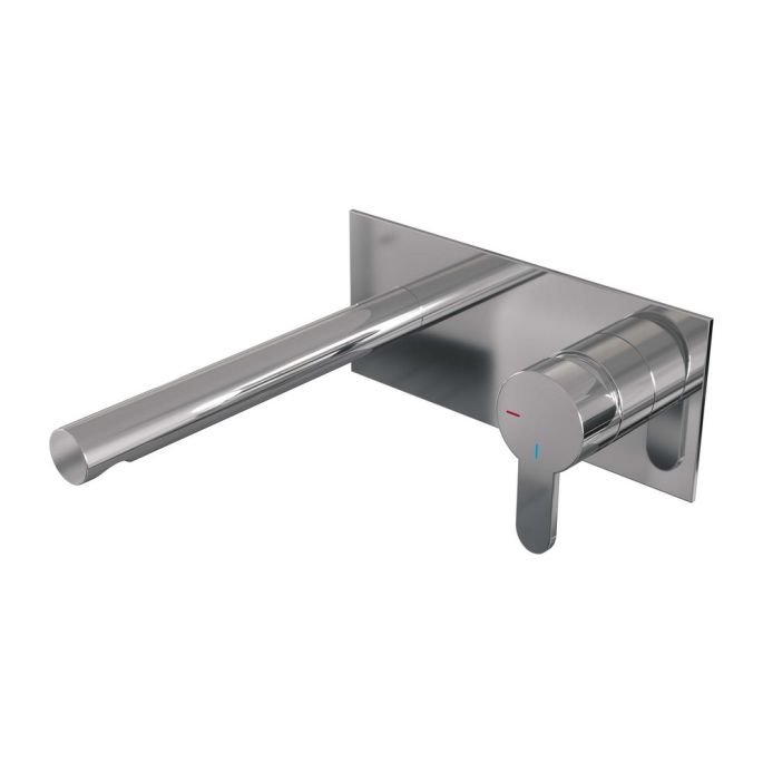 Brauer Edition 5-CE-004-S4 inbouw wastafelmengkraan met rechte uitloop en afdekplaat model D1 chroom